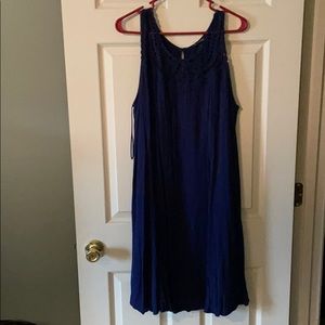 Lace Top 1X Sleeveless Navy Dress